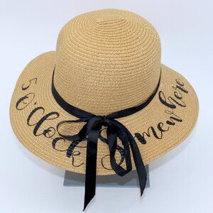 Women Floppy Sun Hat with Wide Brim '5 o'Clock Somewhere'